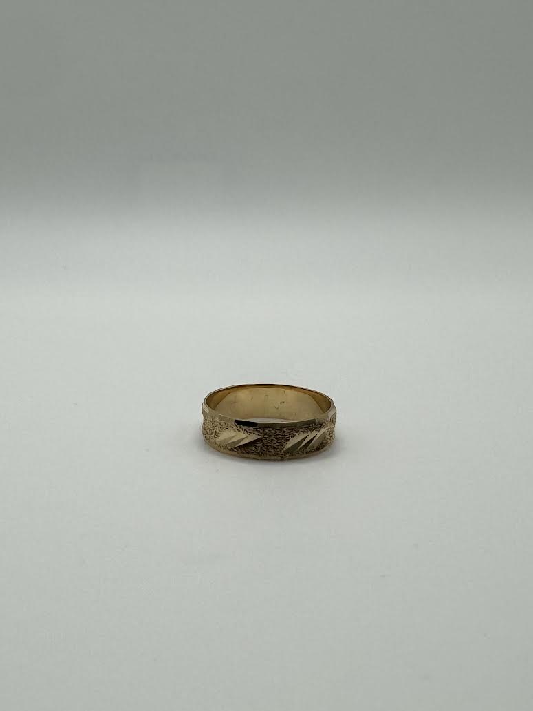14k Men's Yellow 'Dots' Solid Gold Ring - Size 11