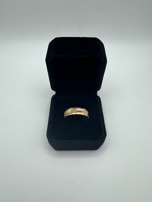 14k Men's Yellow 'Dots' Solid Gold Ring - Size 11