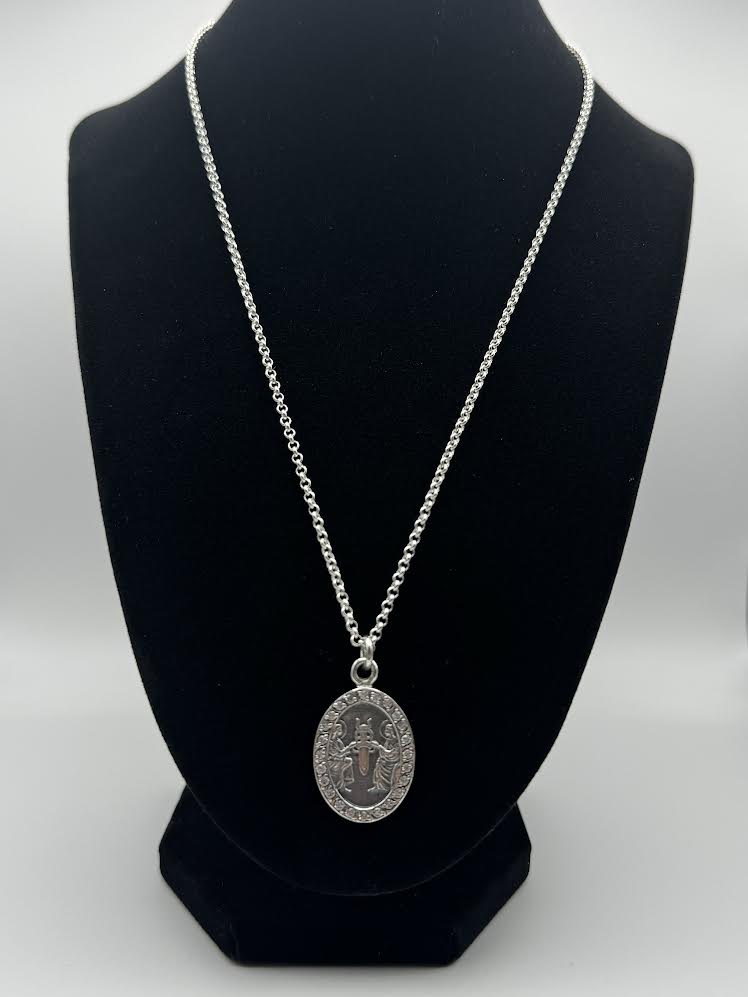 Chrome Hearts 2004 Oval Angel Pendant Paired w/ Chrome Hearts 2001 Chain