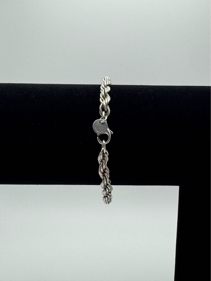 Tiffany & Co. Sterling Silver ‘Twisted Rope’ Bracelet 6.5” 925