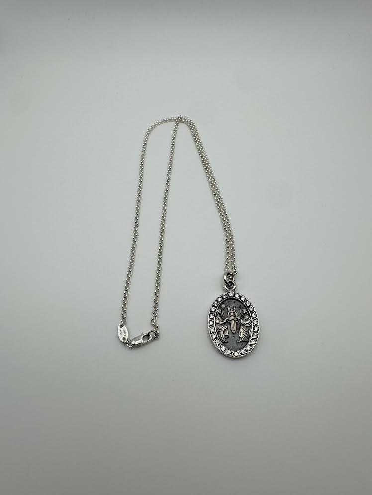 Chrome Hearts 2004 Oval Angel Pendant Paired w/ Chrome Hearts 2001 Chain